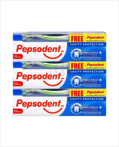 PEPSODENT GERMICHECK TOOTHPASTE 3X150GM+3S TOOTH BRUSH FREE