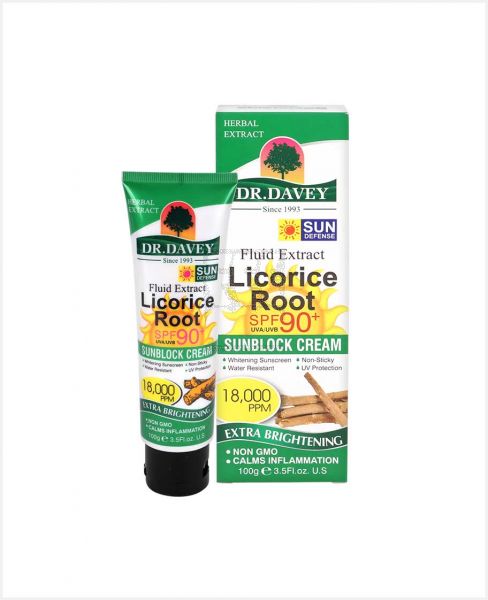 DR.DAVEY SUNBLOCK CREAM LICORICE ROOT SPF90 100GM