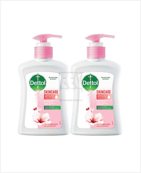 DETTOL SKINCARE ANTIBACTERIAL HANDWASH ROSE & SAKURA BLOSSOM 2X200ML @25%OFF