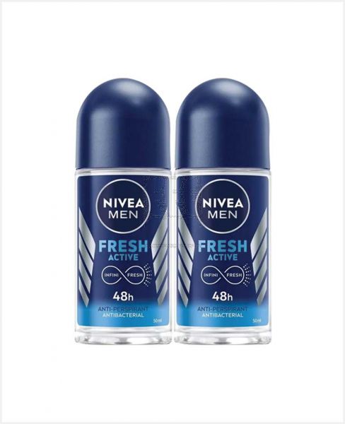 NIVEA FRESH DEODORANT ROLL ON FOR MEN 2X50ML @15%OFF