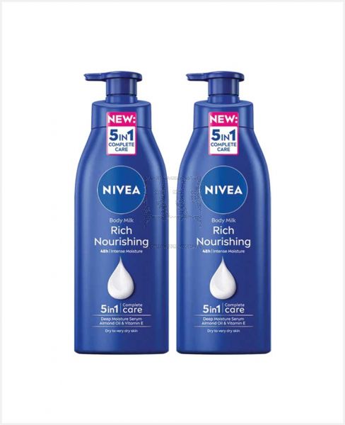 NIVEA NOURISHING BODY LOTION ALMOND OIL 2X400ML @15%OFF