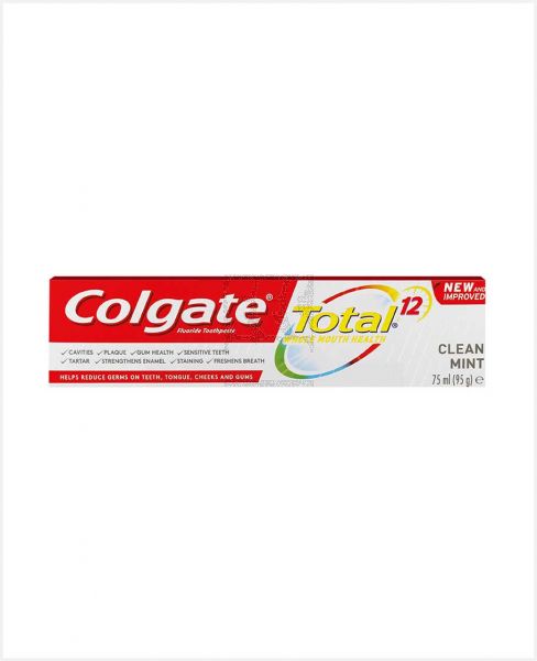 COLGATE TOTAL 12 CLEAN MINT TOOTHPASTE 2X75ML PROMO