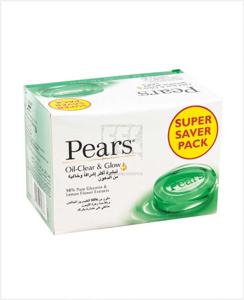 PEARS OIL-CLEAR & GLOW SOAP(GREEN) 4X125GM PROMO