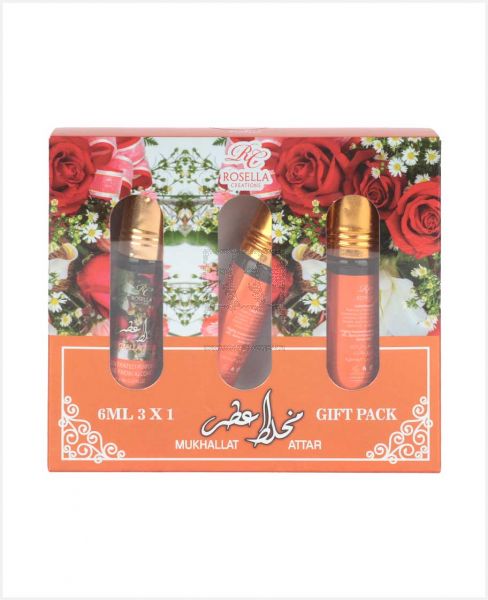 ROSELLA CREATIONS MUKHALLAT ATTAR GIFT PACK 3X6ML