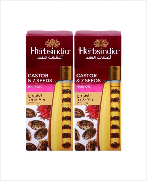 HERBSINDIA CASTOR & 7 SEEDS HAIR OIL 2X280ML