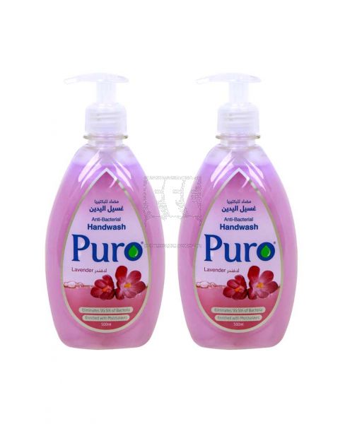 PURO ANTI-BACTERIAL HAND WASH LAVENDER 2X500ML