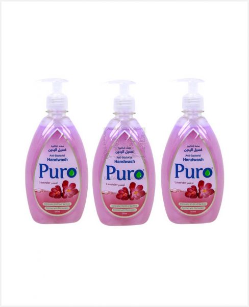 PURO ANTI-BACTERIAL HAND WASH LAVENDER 3X500ML