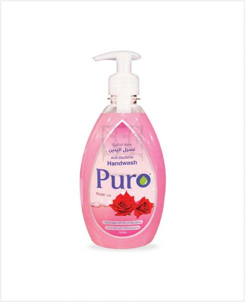 PURO ANTI-BACTERIAL HAND WASH ROSE 3X500ML