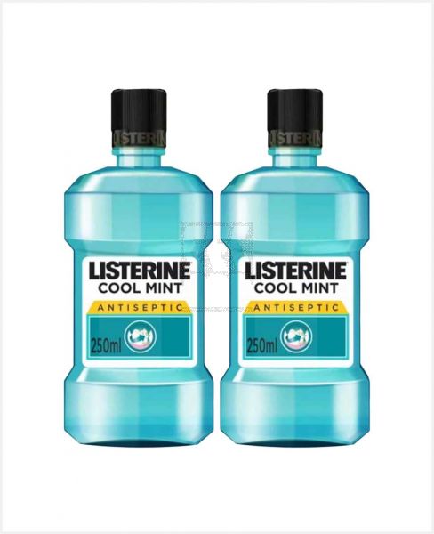 LISTERINE ANTISEPTIC MOUTHWASH COOL MINT 2X500ML @20%OFF