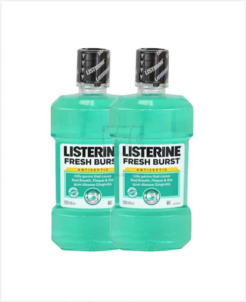 LISTERINE ANTISEPTIC MOUTHWASH FRESHBURST 2X500ML @20%OFF