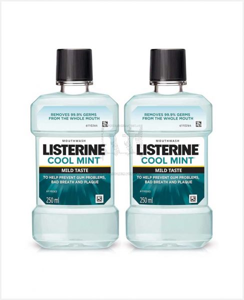 LISTERINE MOUTHWASH COOL MINT MILDER TASTE 2X500ML @20%OFF