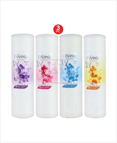 L'EVINIA FRAGRANCE TALC ASSORTED 3X250GM