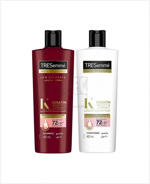 TRESEMME KERATIN SMOOTH & STRAIGHT SHAMPOO 400ML+ CONDITIONER 400ML