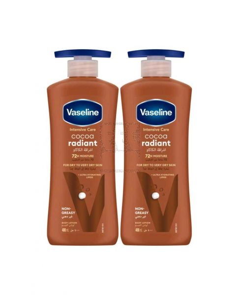 VASELINE INTENSIVE CARE COCOA RADIANT BODY LOTION 2X400ML