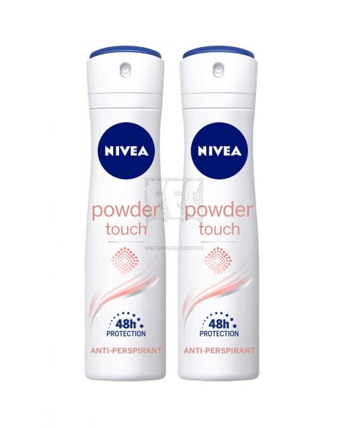 NIVEA ANTI-PERSPIRANT POWDER TOUCH QUICK DRY DEODORANT 2X150ML @13%OFF