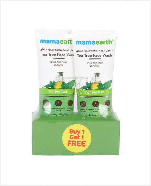 MAMAEARTH TEA TREE FACE WASH 100ML+1FREE