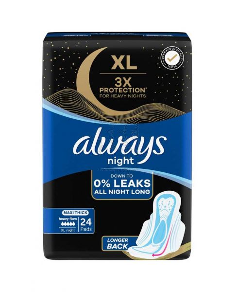 ALWAYS DREAMZZZ MAXI THICK XL NIGHT PADS 24PCS