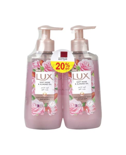 LUX SOFT ROSE & ALMOND OIL PERFUMED HAND WASH 2X250ML