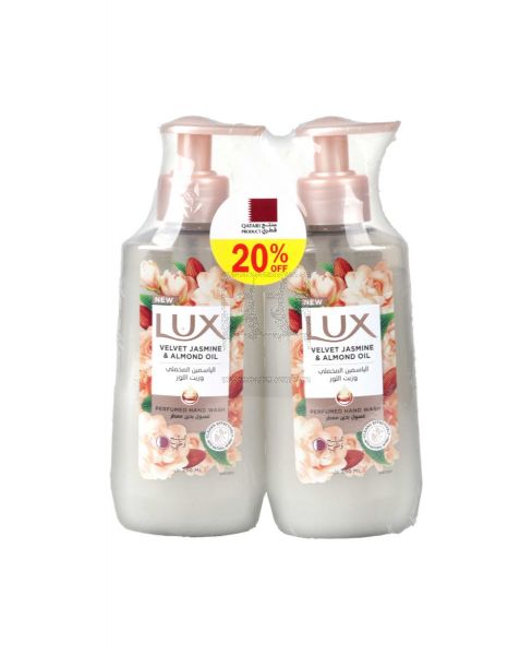 LUX VELVET JASMINE & ALMOND OIL PERFUMED HAND WASH 2X250ML