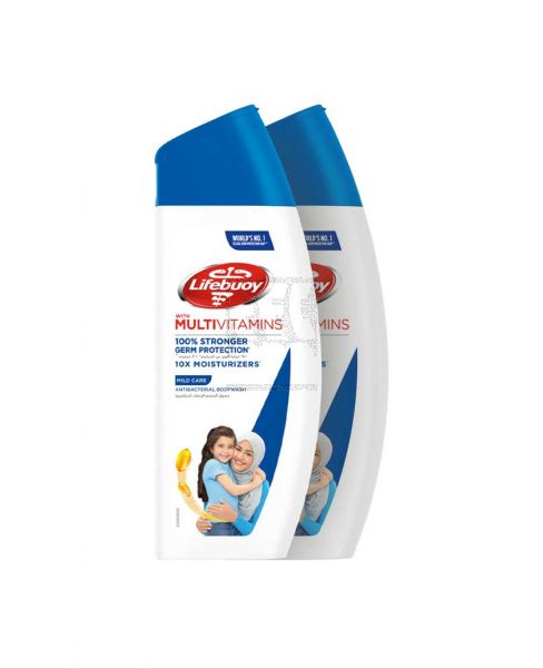 LIFEBUOY WITH MULTIVITAMINS ANTIBACTERIAL BODYWASH MILD CARE 2X300ML