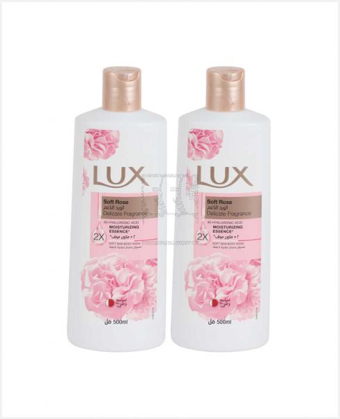 LUX SOFT ROSE FLORAL FUSION OIL BODY WASH 2X500ML PROMO