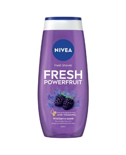NIVEA FRESH POWER FRUIT WILD BERRY SCENT SHOWERGEL 2X250ML @20%OFF