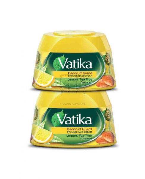 VATIKA DANDRUFF GUARD LEMON TEA TREE & ALMOND STYLING HAIR CREAM 2X140ML