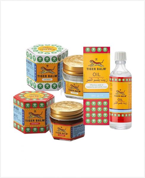 TIGER BALM BALM RED 4X19.4GM+TIGER BALM OIL 15ML 92.6GM