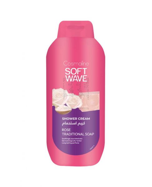 COSMALINE SOFT WAVE SHOWER CREAM ROSE TRADITIONAL SOAP 650ML PROMO