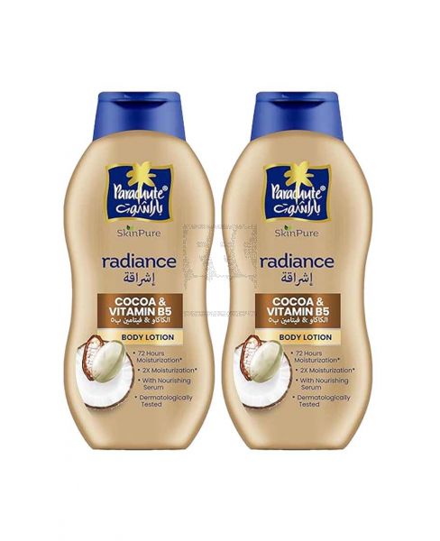 PARACHUTE SKINPURE COCOA & VITAMIN B5 RADIANCE BODY LOTION 2X400ML