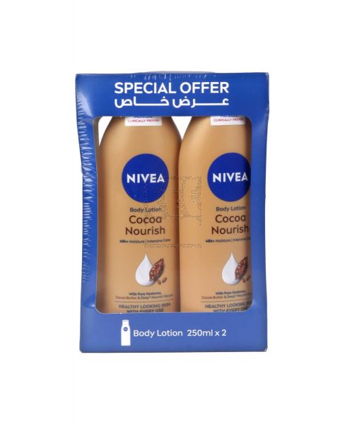 NIVEA BODY LOTION COCOA BUTTER 2X250ML @20%OFF
