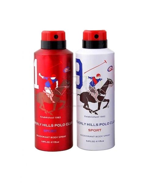 BEVERLY HILLS POLO CLUB FOR MEN DEODORANT BODY SPRAY ASSORTED 2X175ML