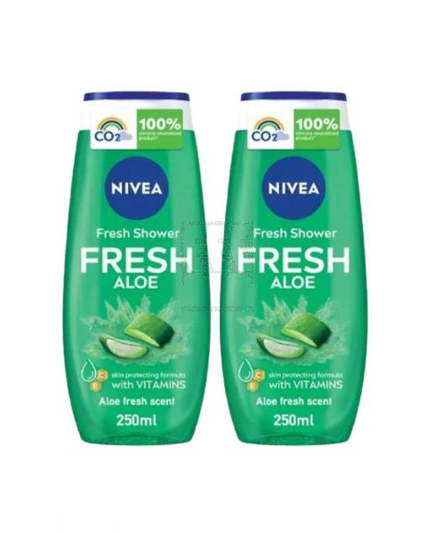 NIVEA FRESH ALOE SHOWER GEL 2X250ML @20%OFF