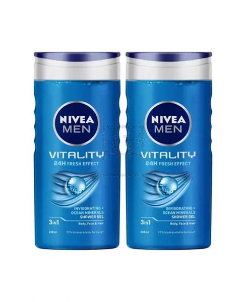 NIVEA VITALITY FRESH SHOWER GEL 2X250ML @20%OFF