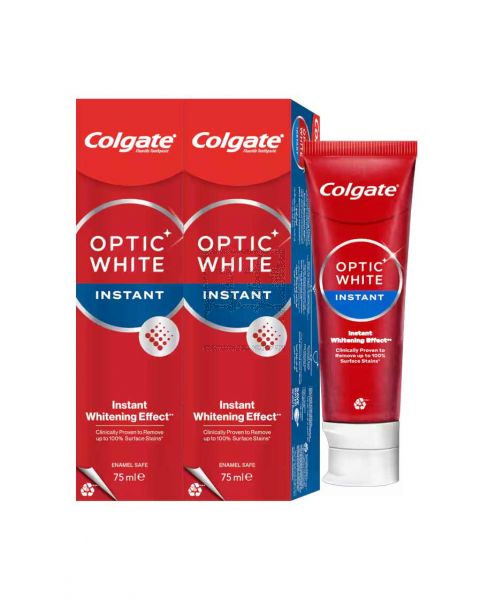 COLGATE OPTIC WHITE INSTANT TOOTHPASTE 2X75ML