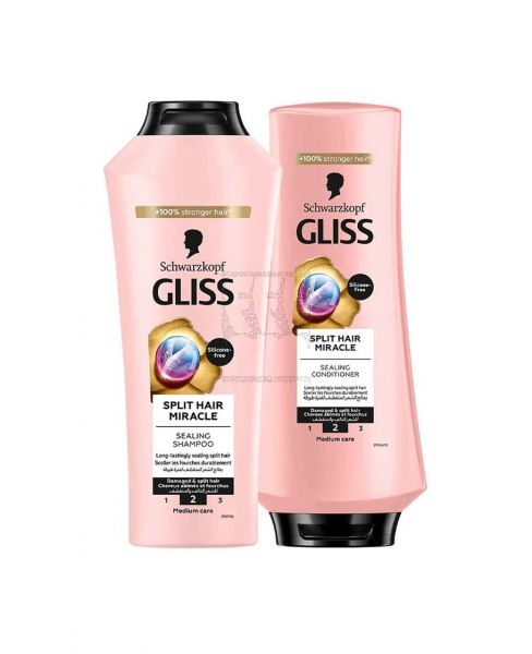 SCHWARZKOPF GLISS SPLIT HAIR MIRACLE SEALING SHAMPOO 400ML+ CONDITONER 360ML