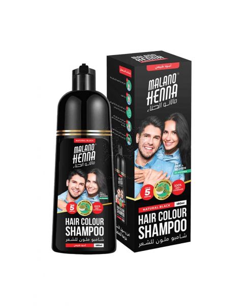 MALANO HENNA HAIR COLOUR SHAMPOO NATURAL BLACK 400ML PROMO