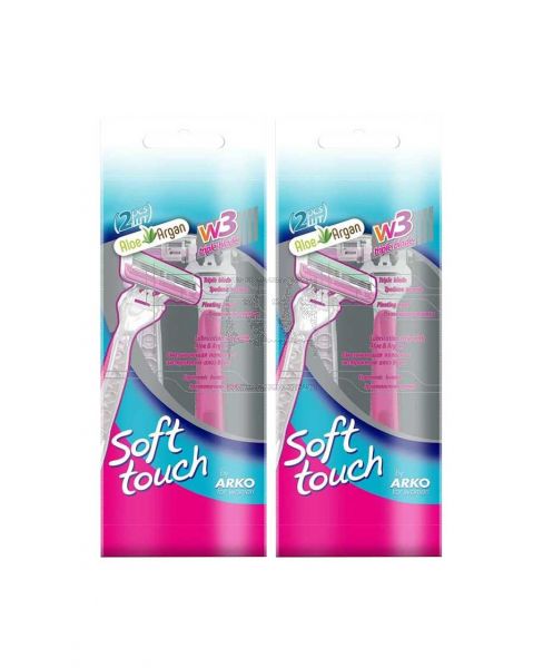 ARKO SOFT TOUCH W3 TRIPPLE BLADE RAZOR WOMEN 2PCS X2PKT