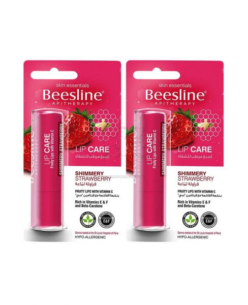 BEESLINE LIP CARE SHIMMERY STRAWBERRY 4GM+1FREE