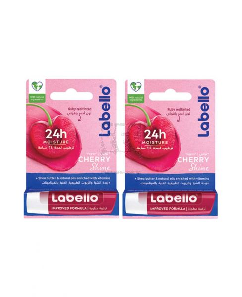 LABELLO CHERRY SHINE LIP BALM 2X4.8GM @20%OFF
