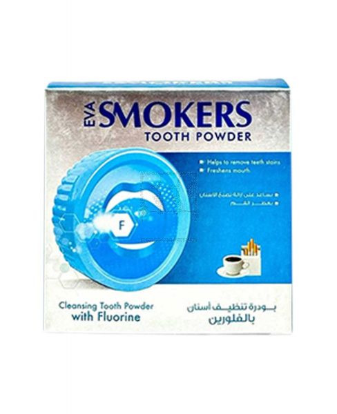 EVA SMOKERS TOOTH POWDER WITH FLOURINE 40GM PROMO