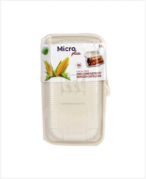 MICRO PLUS ONE COMPARTMENT HINGED CONTAINER 6PCS 000220