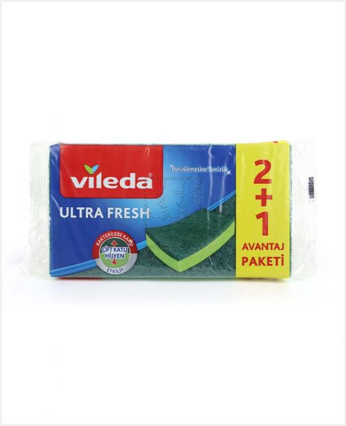 VILEDA ULTRA FRESH SPONGE FLAT 2+1 (3PCS)