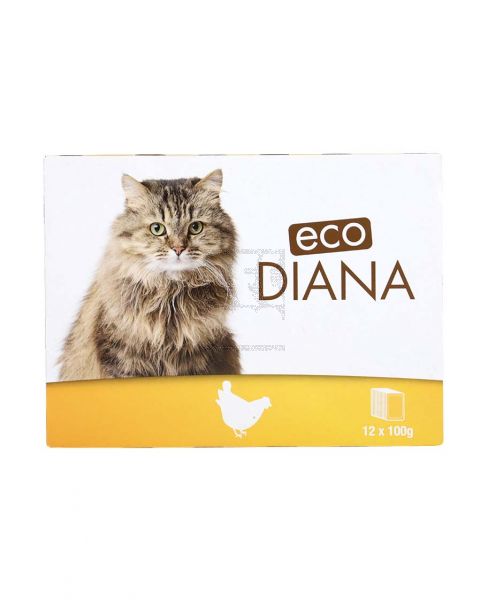 ECO DIANA CHUNKS WITH CHICKEN IN GRAVY CAT FOOD 12PCS 1200GM