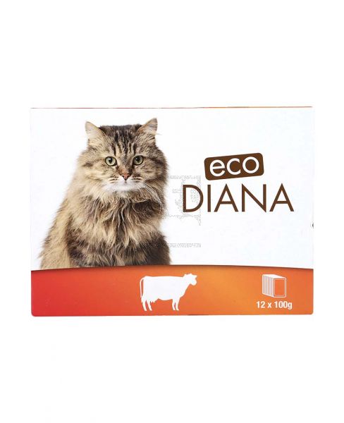 ECO DIANA CHUNKS WITH BEEF IN GRAVY CAT FOOD 12PCS 1200GM