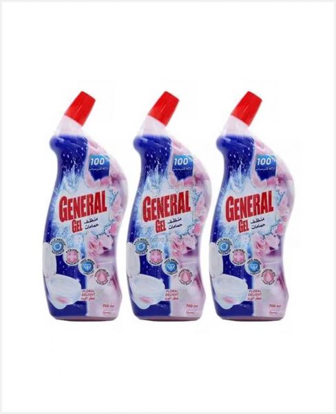 GENERAL TOILET CLEANER FLORAL DELIGHT 3X750ML