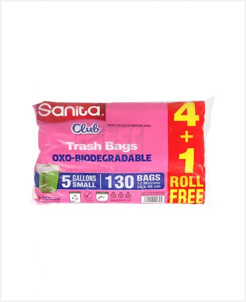 SANITA CLUB TRASH BAGS SMALL 5GALLON 30S 4+1(KSA)