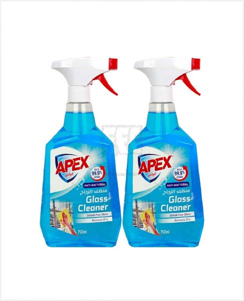 APEX ANTI-BACTERIAL GLASS CLEANER 2X750ML