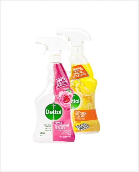 DETTOL ALL PURPOSE CLEANER ROSE 500ML+KITCHEN CLEANER 500ML @25%OFF