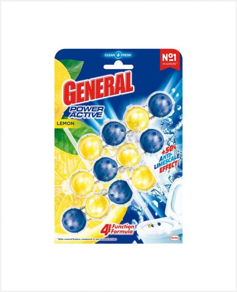 GENERAL TOILET CLEANER POWER ACTIVE LEMON 50GM 2+1 PROMO